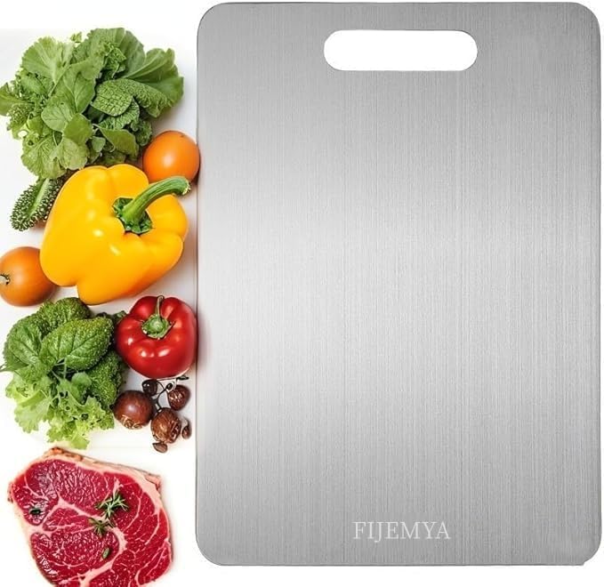 Katuchef Titan Carve Titanium Cutting Board,Pure Apex Titanium Cutting Boards for Kitchen, Double Sided Non Toxic ChopChop Chopping Board for Cutting Meat Vegetable Fruit,Easy to clean(S:11.42L*7.87W)