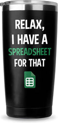 Accountant Gift - Spreadsheet Tumbler - Funny Gifts for Boss, CPA, CFO, Coworker, Women, Men, Mentor - 20oz Insulated Stainless Steel Tumbler with Lid, Spreadsheet Mug for Birthday Christmas Gift