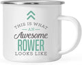 Andaz Press 11oz. Stainless Steel Campfire Coffee Mug Gift, This is What an Awesome Rower Looks Like, 1-Pack, Birthday Gift Ideas Coworker Him Her, Includes Gift Box