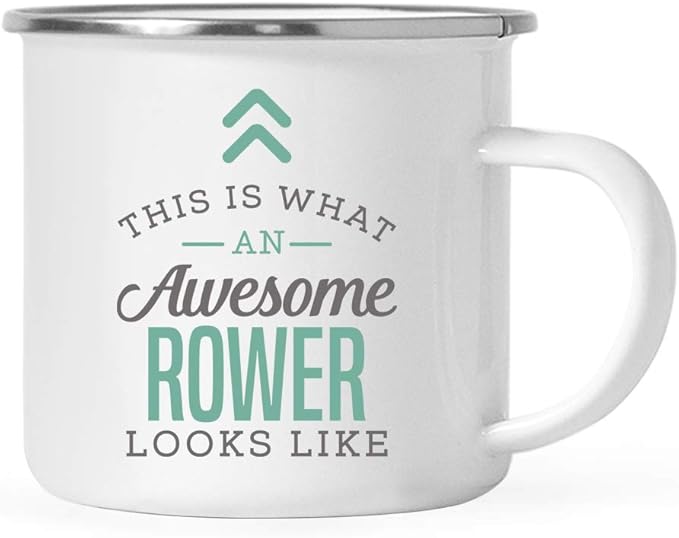 Andaz Press 11oz. Stainless Steel Campfire Coffee Mug Gift, This is What an Awesome Rower Looks Like, 1-Pack, Birthday Gift Ideas Coworker Him Her, Includes Gift Box