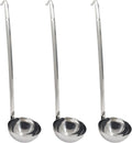 10 Oz Stainless Steel Ladle, 3 Pcs Sturdy Soup Ladle, 15" Long Handle Length for Stirring, Portioning and Serving Soup and Stew in Restaurants and Home (4.17" Bowl Diameter）