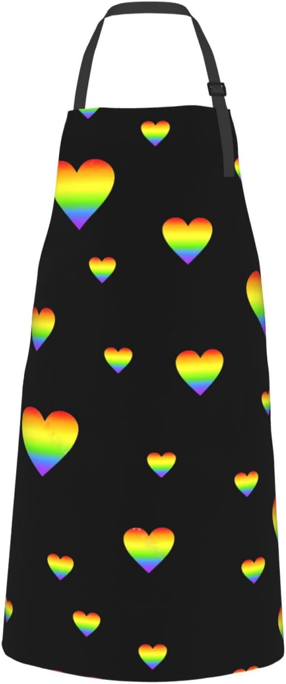 LGBT Aprons Gay Aprons with Pockets and Adjustable Rainbow Apron for Gardening Cooking Kitchen