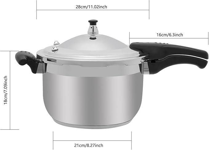 8L Pressure Cooker,80Kpa High Pressure Stovetop Cooker, 11inch 304 Stainless Steel Pressure Stewing Pot with Handle for Commercial & Home Use (8L/8.45 Qt)
