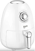 2 Quart Compact Air Fryer, 800W Small Air Fryer White with US Plug, Oil-Free Healthy Cooking, Manual Dials 176-392°F, Nonstick Basket & Tray for Dorm Apartment Kitchen