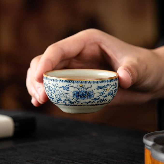 Chinese Tea Pot Sets,10 Pcs Portable Ceramic Cup for Tea, White And Blue Tea Kettle Set,Including 1 Teapot, 1 Tea Strainer, 7 Tea Cups, Asian Tea Sets For Adult,Home,gifing,Tea Lover And Office