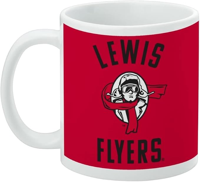 Lewis University Flyers Logo Ceramic Coffee Mug, Novelty Gift Mugs for Coffee, Tea and Hot Drinks, 11oz, White