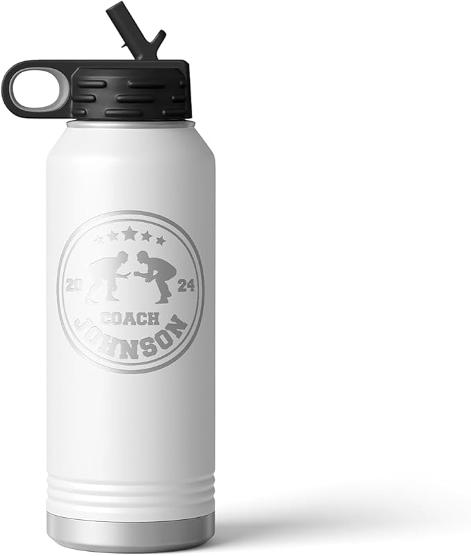 Wrestling Coach gifts, Tumbler, Coach tumbler, Wrestling gifts, Coach Beer glass, Coach gift, Coach gifts, Wrestling Coach (Wrestling Circle, White, 32oz Water Bottle)