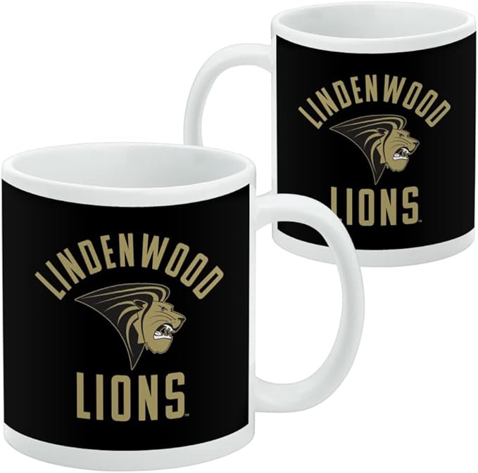 Lindenwood University Lions Logo Ceramic Coffee Mug, Novelty Gift Mugs for Coffee, Tea and Hot Drinks, 11oz, White