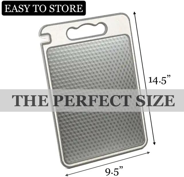 Scratch Resistant 304 Stainless Steel Cutting Board for Kitchen | Dishwasher Safe Large Double-Sided Chopping Board, Knife Sharpener & Garlic Mincer | Easy to Clean 14.5X11