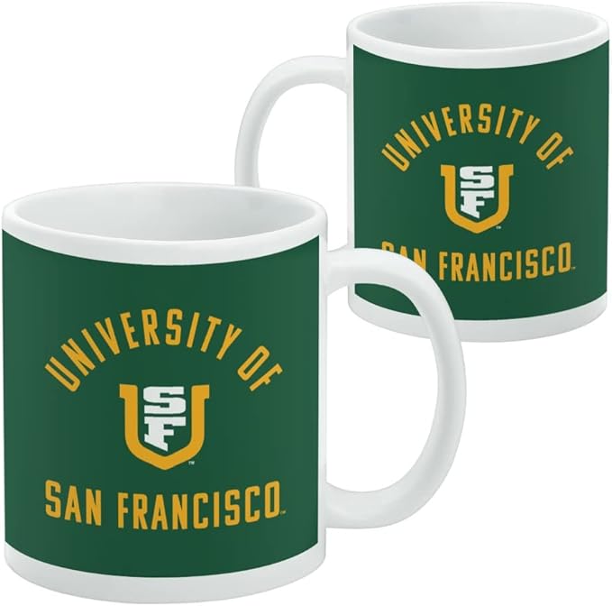 University of San Francisco Dons Logo Ceramic Coffee Mug, Novelty Gift Mugs for Coffee, Tea and Hot Drinks, 11oz, White