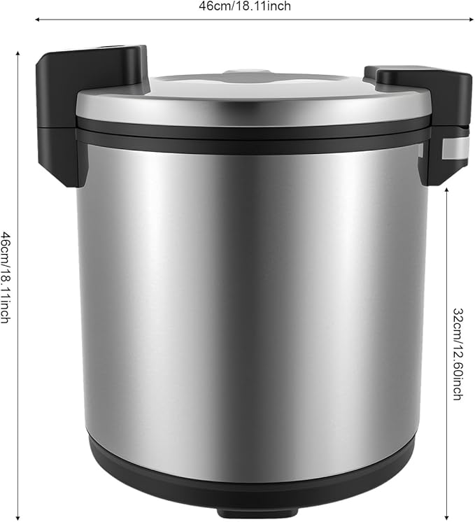 100 Cups Stainless Steel Electric Rice Warmer, Commercial Food Warmer with Rice Spoon, Heavy Duty 23L/6Gal Cooked Rice Warmer with Warm Function Only & Adjustable Temp for Restaurant Party
