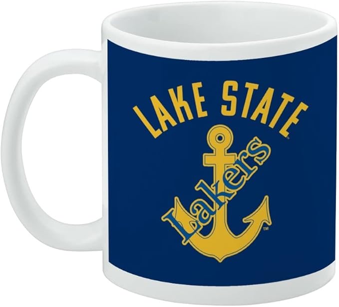 Lake Superior State University Lakers Ceramic Coffee Mug, Novelty Gift Mugs for Coffee, Tea and Hot Drinks, 11oz, White