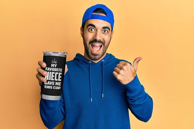 Christmas Gifts for Uncle, Aunt from Niece - Uncle Tumbler - Gifts for Fathers Day, Christmas, Birthday - Funy Insulated Stainless Steel Tumbler 20oz, Black