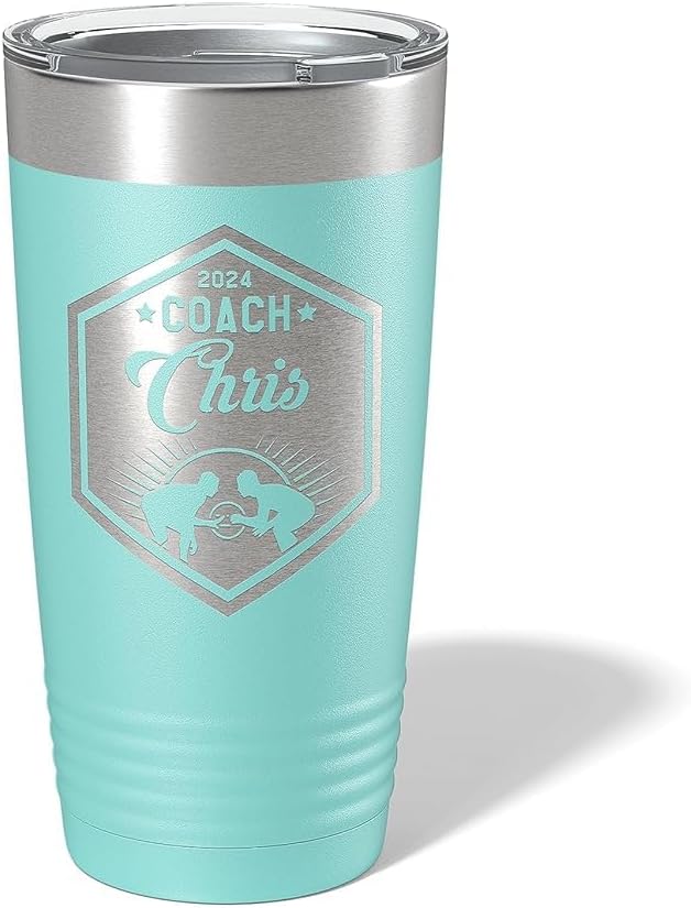 Wrestling Coach gifts, Tumbler, Coach tumbler, Wrestling gifts, Coach Beer glass, Coach gift, Wrestling Coach, Coach gifts, Wrestling Coach (Wrestling Hexagon, Mint, 20oz Tumbler)