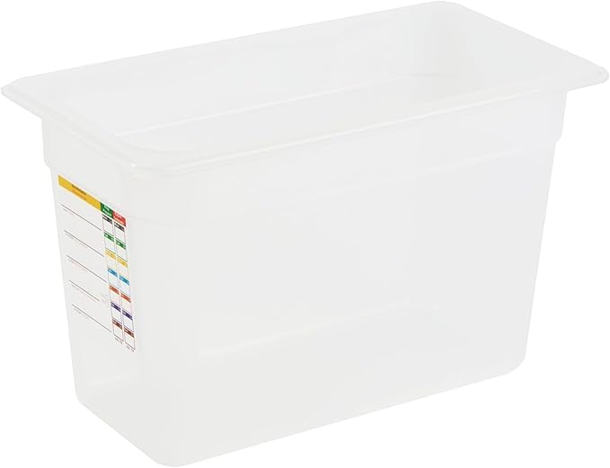 Restaurantware Food Pans Pack of 10 Plastic Rectangle Food Containers 1/3 Size with Traceability Label, Storage Containers Dishwashable Hot Cold Friendly for Restaurants Buffet Commercial Use