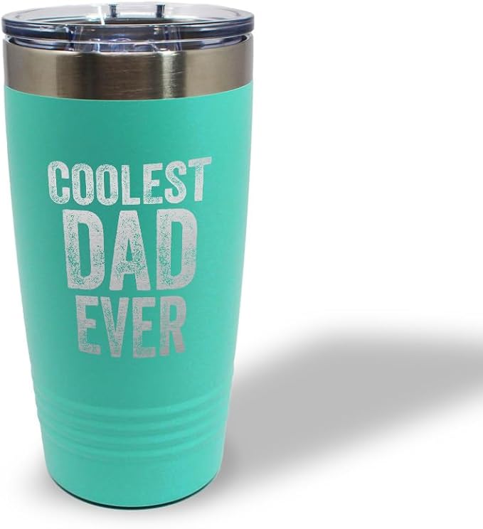 Tumblera Tumblers Travel Mugs Coolest Dad Ever C Family & Friends Dad Insulated Drinkware Personalized Tumbler Cups Coffee Tumbler Engraved Stainless-Steel 20 Oz Chill Design Only