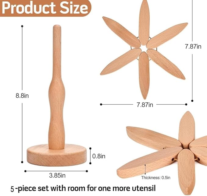Christmas Tree Trivets Set of 4 for Hot Dishes, Natural Tree Trivet Set - 4 Wooden Trivets & 1 Stand Like a Christmas Trees, Kitchen Counter Decor Tools, Artisanal Wooden Coasters(Walnut-2pcs)
