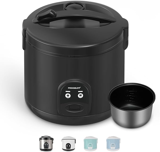 10-Cup Uncooked Rice Cooker & Food Steamer - Ceramic Non-Toxic Inner Pot, One-Touch Multifunction for Rice/Sauté/Yogurt, Dishwasher Safe, 3-10 Family Size, Dark