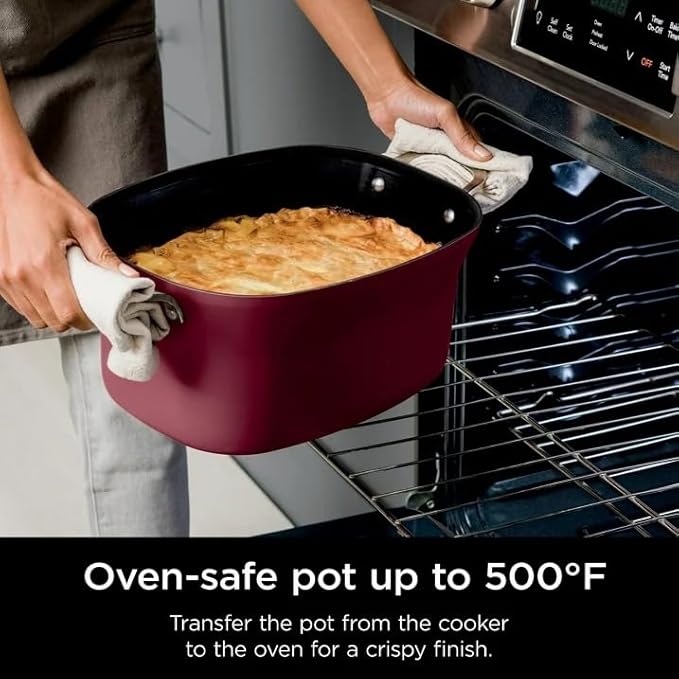 Ninja Foodi 6-in-1 PossibleCooker PRO Multi-Cooker 8.5 Quart, Electric Slow Cooker and Rice Cooker Combo for Home and Kitchen, Nonstick Pot for Cooking Soups Stews and One-Pot Meals (Cherry Tarte)