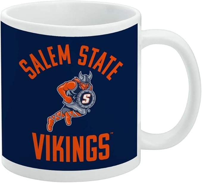 Salem State University Vikings Logo Ceramic Coffee Mug, Novelty Gift Mugs for Coffee, Tea and Hot Drinks, 11oz, White