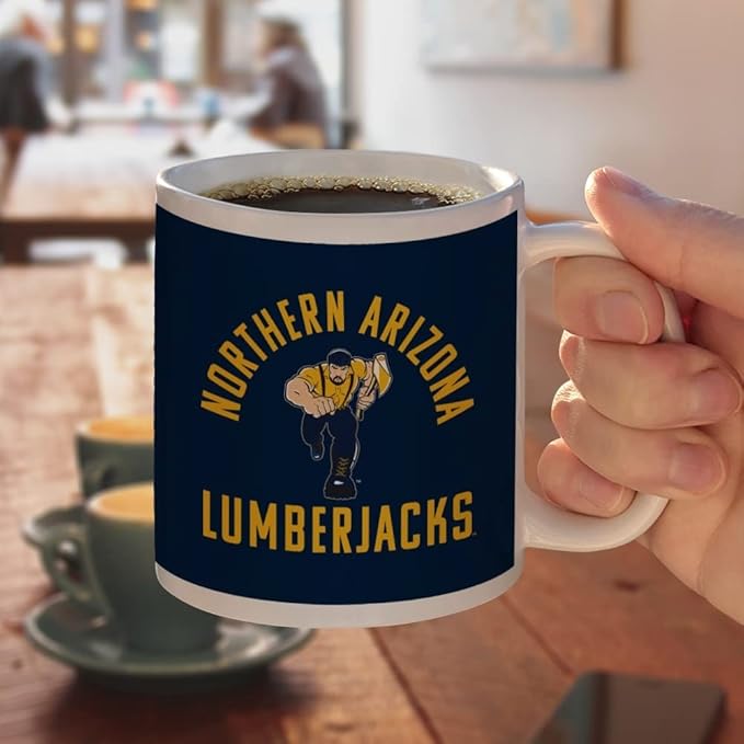 Northern Arizona University Lumberjacks Logo Ceramic Coffee Mug, Novelty Gift Mugs for Coffee, Tea and Hot Drinks, 11oz, White