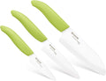 Kyocera 3Piece Advanced ceramic Revolution Series Knife Set, green