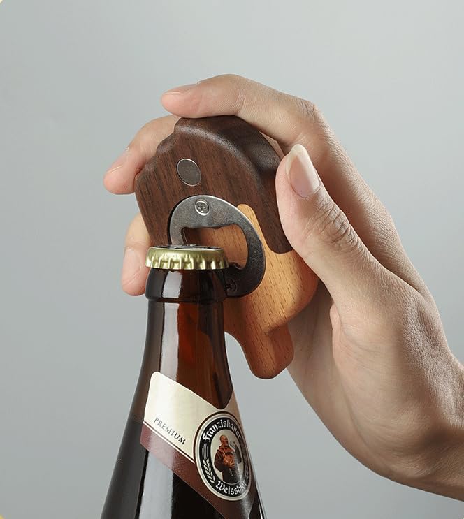 Ice Cream Bottle Opener,Creative Magnetic Beer Bottle Opener for Fridge - Stick to Refrigerator for Easy Storage with Magnet, Gift for Men Husband Father Dad Boyfriend- 1 Pack