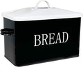 SOTECH Metal Bread Box For Kitchen Countertop,black bread box for kitchen countertop for Homemade Bread Farmhouse Style Bread Bin-Kitchen Food Bread Storage Container