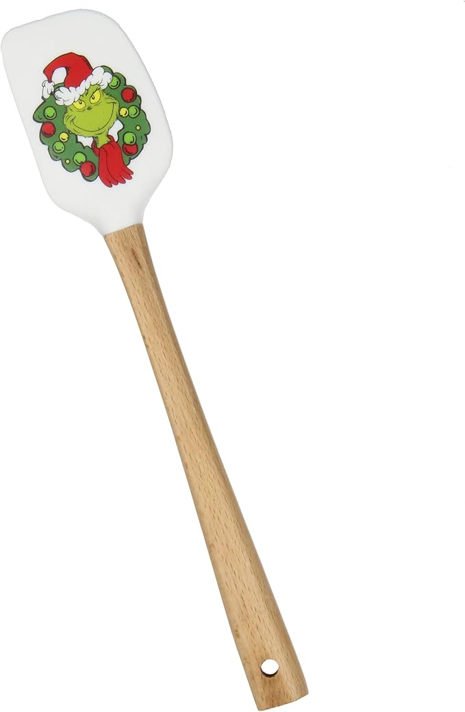 Grinch Spatula Dr Seuss How The GRINCH Stole Christmas Holiday Wreath Silicone Spatula Kitchen Baking Cooking Mixing