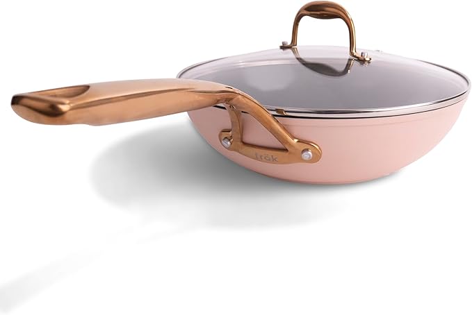 frök All-In-One Platinum Non-Stick Fry Pan Meets Wok with Lid, 11-Inch, Blush & Rose Gold