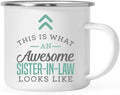 Andaz Press 11oz. Stainless Steel Campfire Coffee Mug Gift, This Is What An Awesome Sister-In-Law Looks Like, 1-Pack, Birthday Ideas for Him Her, Includes Box
