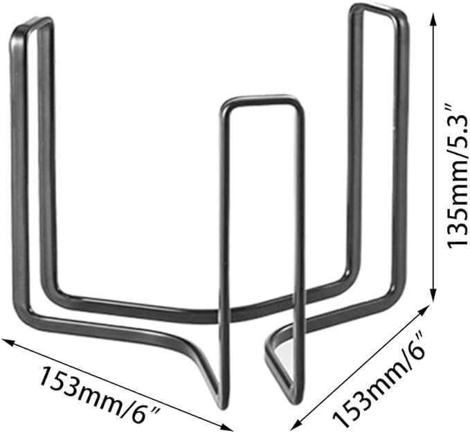 Dinnerware Bowl Plate Holder Fit for 6.5 Inches Diameters Bowl, Metal Bowl Storage Dying Display Rack for Kitchen Drawer, Countertop, Cabinet, Shelf, Cupboard (Black, Small 4PCS)