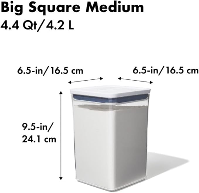 OXO Good Grips POP Container - 4.4 Qt/4.2 L, Airtight Food Storage Containers (Pack of 4)