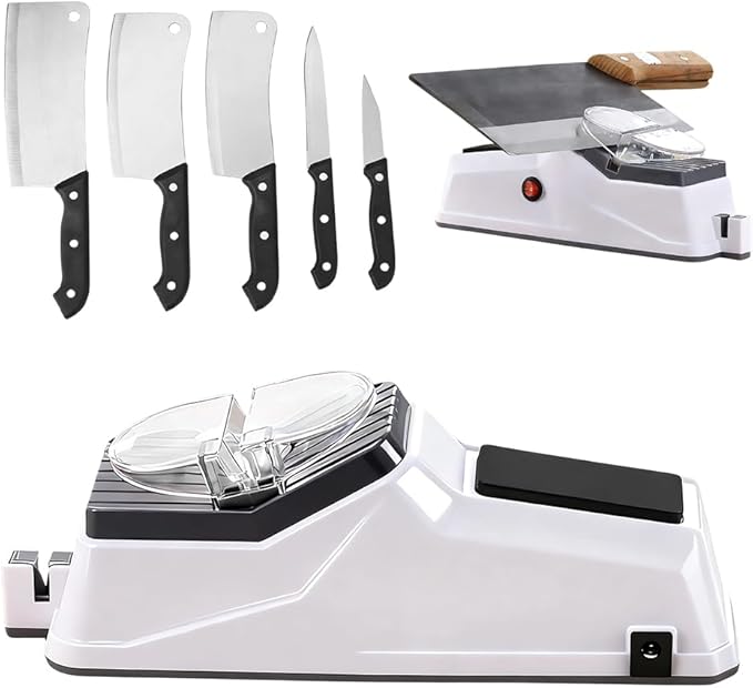 USB Electric Knife Sharpener, With Replacement Grinding Tools, Double Sided Knife Sharpener, Stable Non-slip Base, Quick Sharpening & Polishing (2Sets)