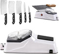 USB Electric Knife Sharpener, With Replacement Grinding Tools, Double Sided Knife Sharpener, Stable Non-slip Base, Quick Sharpening & Polishing (2Sets)