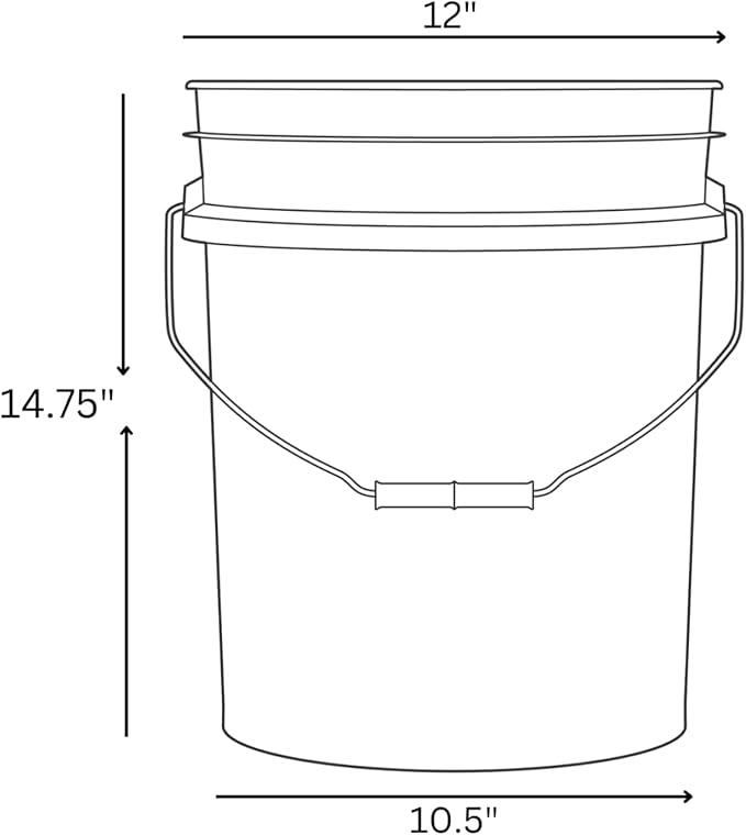 House Naturals 5 Gallon Food Grade Plastic Bucket with Air Tight Screw on Lid Made in USA Container (Yellow Bucket with Blue Lid)