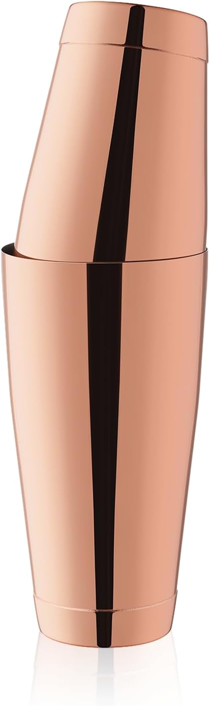 WOTOR Boston Cocktail Shaker Set, 18 oz & 28 oz Stainless Steel Weighted Shaker Tins, Metal Martini Shaker Drink Mixer for Bartending, professional Bar Tools for Bartender （Rosegold）
