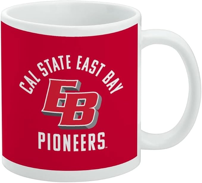 California State University, East Bay Pioneers Logo Ceramic Coffee Mug, Novelty Gift Mugs for Coffee, Tea and Hot Drinks, 11oz, White