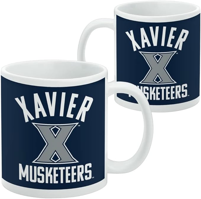 Xavier University Musketeers Logo Ceramic Coffee Mug, Novelty Gift Mugs for Coffee, Tea and Hot Drinks, 11oz, White