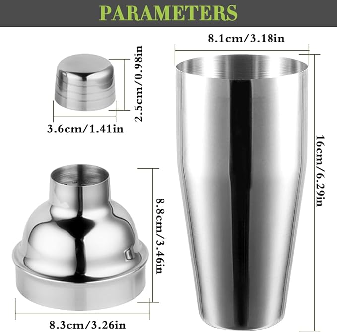 Cocktail Shaker,24oz Drink Mixer with Built-in Strainer for Mixing Drinks Margaritas,Beginner Friendly Stainless Steel Mixer Bar Utensil Tool