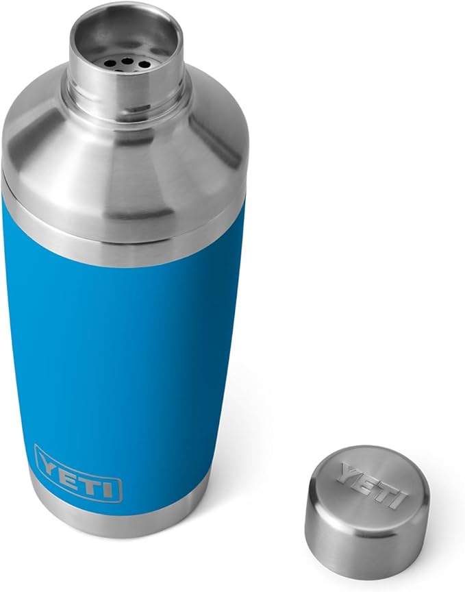 YETI Rambler 20 oz Cocktail Shaker, Stainless Steel, Vacuum Insulated, Big Wave Blue