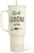 Grandma Tumbler with Handle 40oz, Grandmother Gifts from Granddaughter Grandson, Stainless Steel Tumblers Coffee Travel Cup, Gifts for Nana Mimi Grandmom on Birthday Christmas Mothers Day Valentines