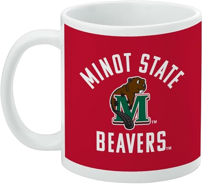 Minot State University Beavers Ceramic Coffee Mug, Novelty Gift Mugs for Coffee, Tea and Hot Drinks, 11oz, White