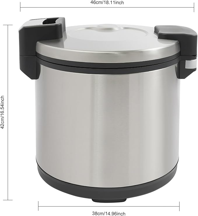 19L(20Qt) Commercial Rice Warmer Commercial Electric Rice Warmer with Adjustable Temperature Temperature Soup Warmers Professional Industrial Grain Cooker for Parties, Festival Banquets, Catering