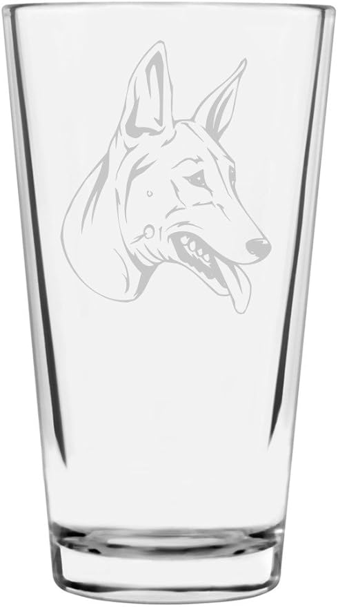 Pharaoh Hound Custom Personalized Dog Themed Etched All Purpose 16oz Pint Glass