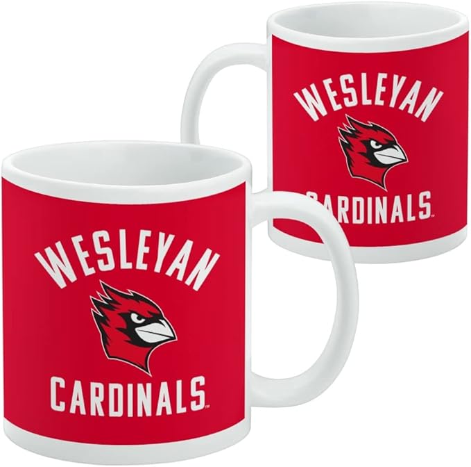 Wesleyan University Cardinals Logo Ceramic Coffee Mug, Novelty Gift Mugs for Coffee, Tea and Hot Drinks, 11oz, White