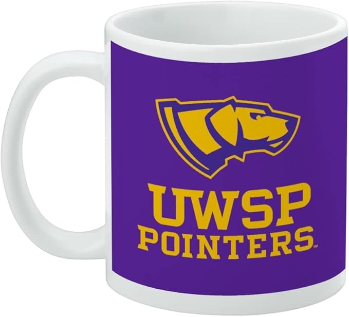University of Wisconsin-Stevens Point Pointers Logo Ceramic Coffee Mug, Novelty Gift Mugs for Coffee, Tea and Hot Drinks, 11oz, White
