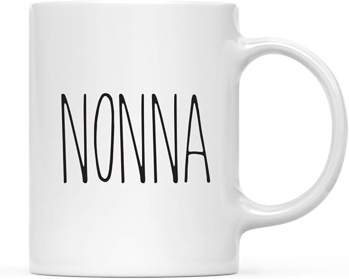 Andaz Press Simple Rustic Farmhouse Kitchen Decor 11oz. Ceramic Coffee Tea Mug Gift, Nonna, 1-Pack, Birthday Christmas Gift Ideas for Family, Friends