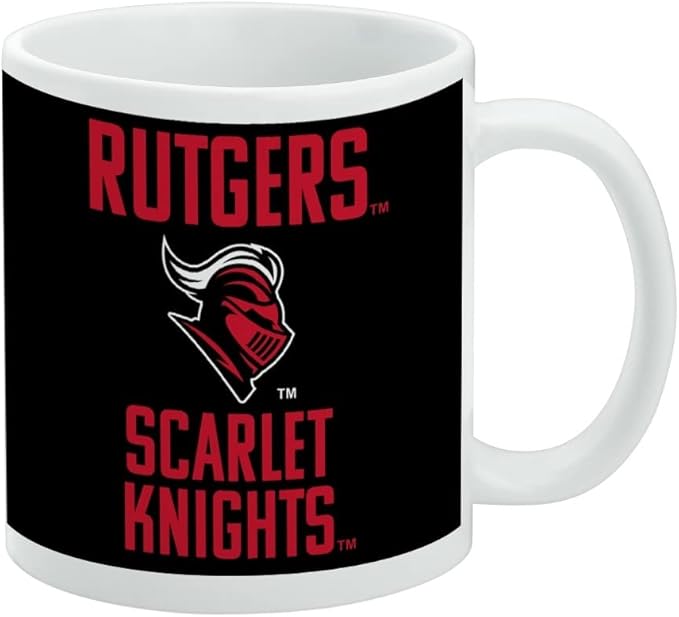 Rutgers University Scarlet Knights Ceramic Coffee Mug, Novelty Gift Mugs for Coffee, Tea and Hot Drinks, 11oz, White