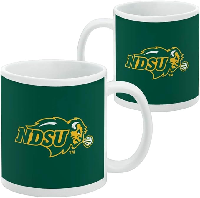 North Dakota State Bison Logo Ceramic Coffee Mug, Novelty Gift Mugs for Coffee, Tea and Hot Drinks, 11oz, White